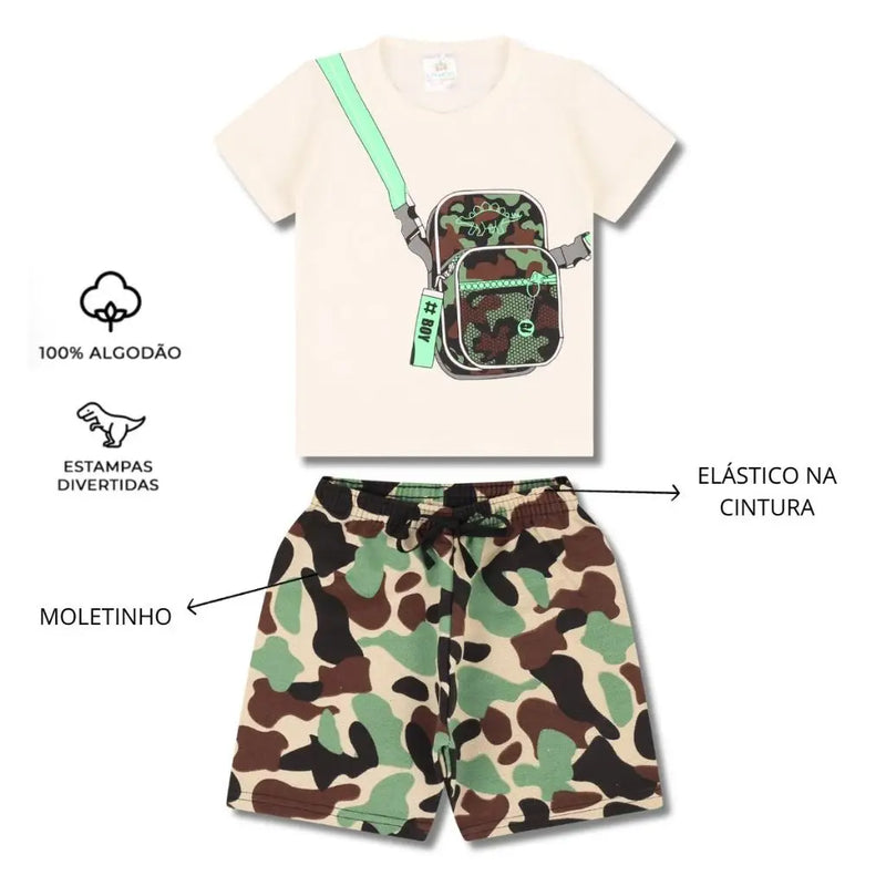 Kit com 4 Conjuntos de Roupa Infantil Menino Verão