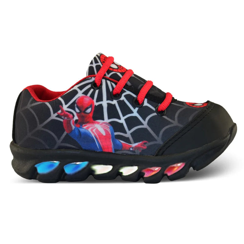 tenis de led infantil masculino homem aranha