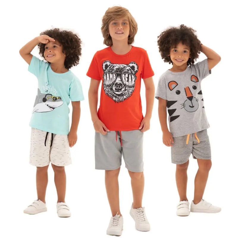 Kit com 4 Conjuntos de Roupa Infantil Menino Verão