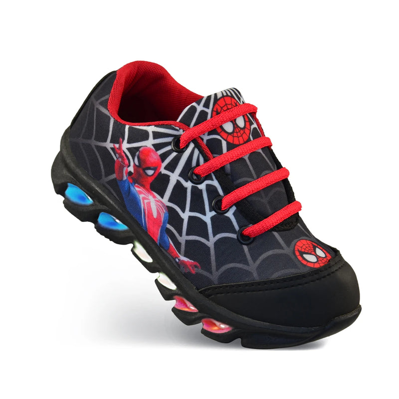 tenis de led infantil masculino homem aranha