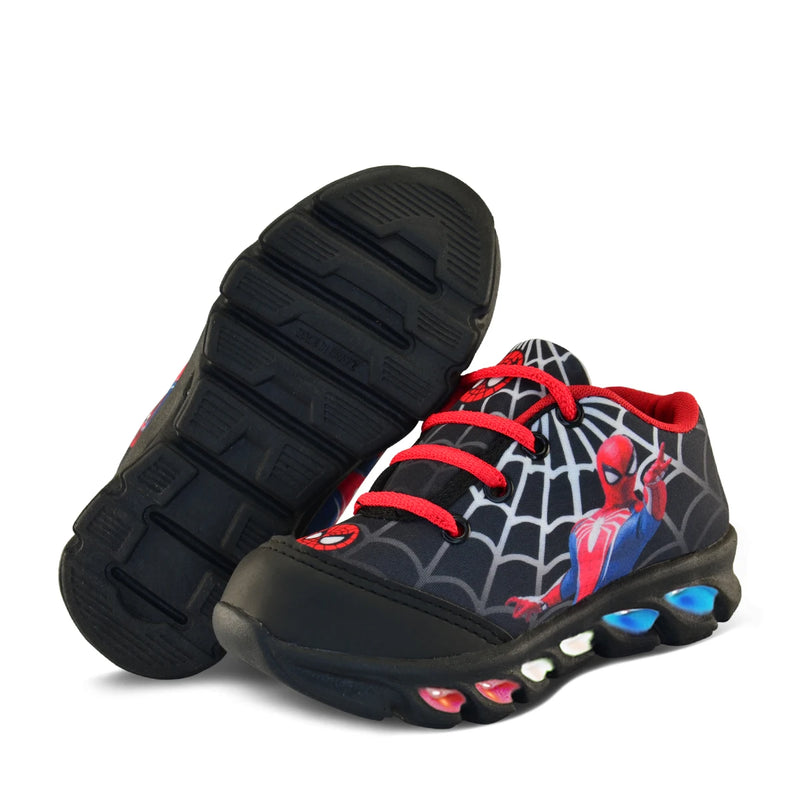 tenis de led infantil masculino homem aranha