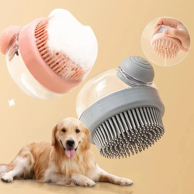 1 peça Escova de banho para animais de estimação Silicone macio